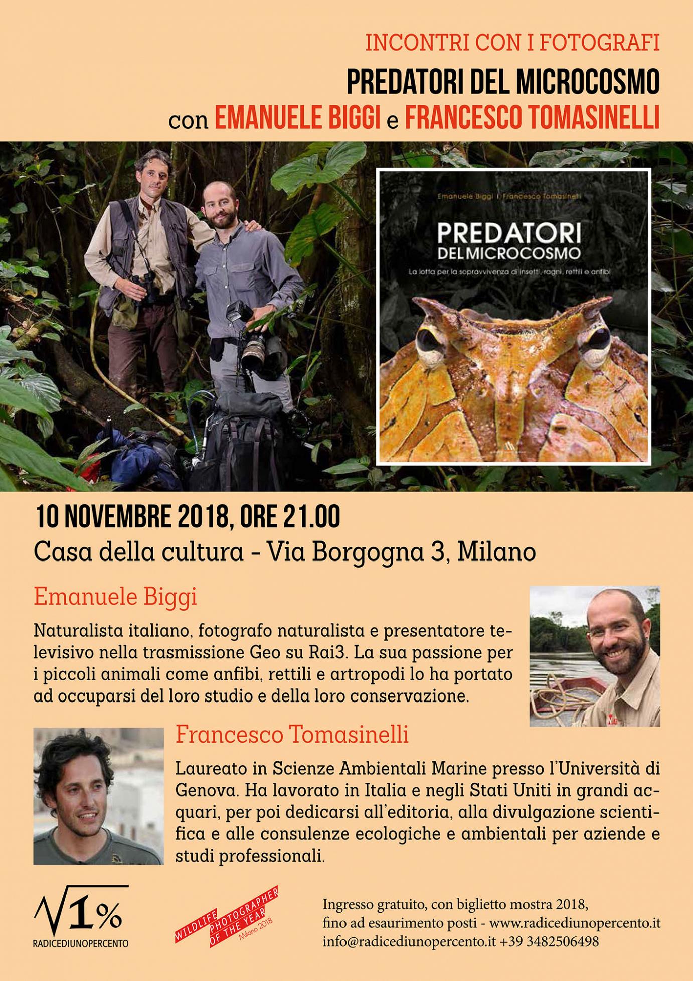 10 novembre Incontro con Biggi Tomasinelli Predatori microcosmo b