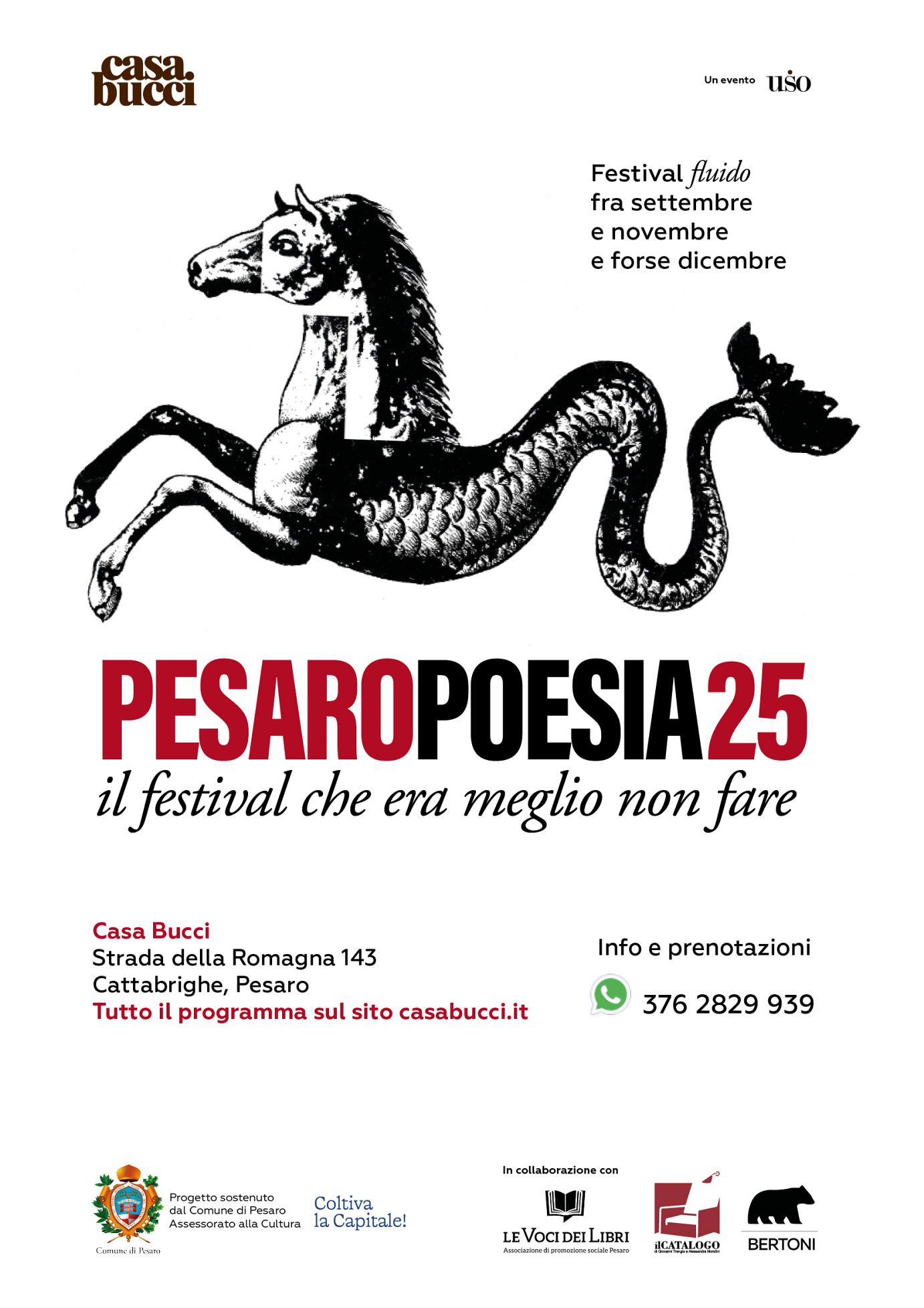 Locandina Festival PesaroPoesia25 Casa Bucci